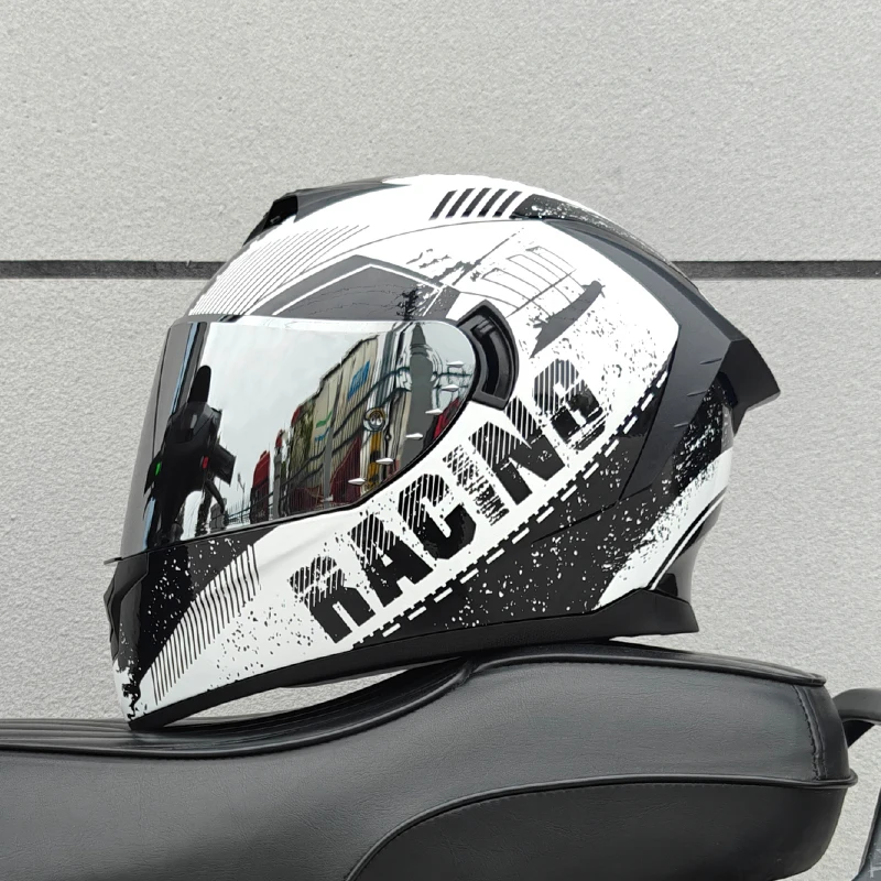 Motorcycle Full Face Helmet Carbon Fiber Black Pattern Certified Safety Racing Helmet DOT - Image 22