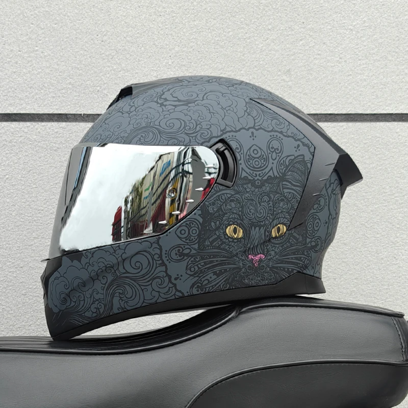 Motorcycle Full Face Helmet Carbon Fiber Black Pattern Certified Safety Racing Helmet DOT - Image 14