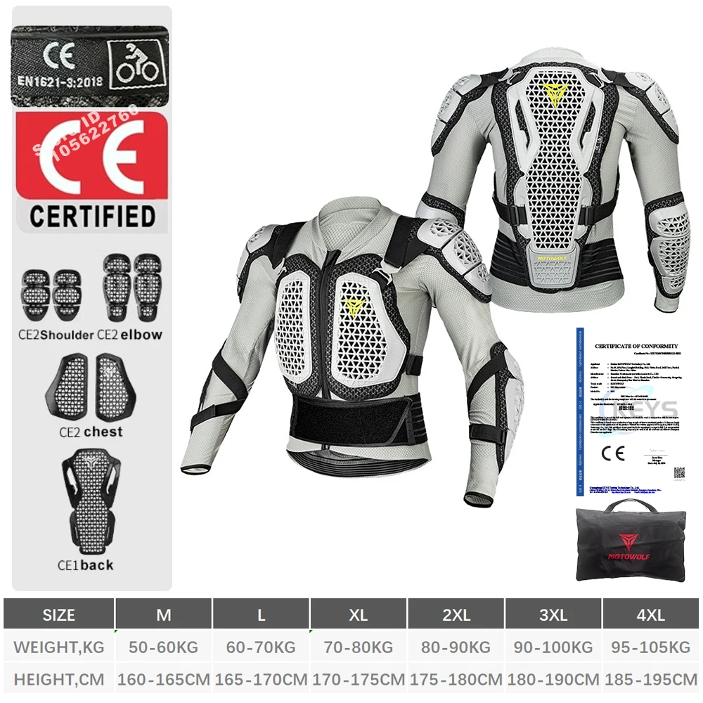 Motorcycle Jacket Body Armor for Motorbike Protection Breathable Abrasion-Resistant Impact Gear Moto Turtle Riding Jacket Pants - Image 5