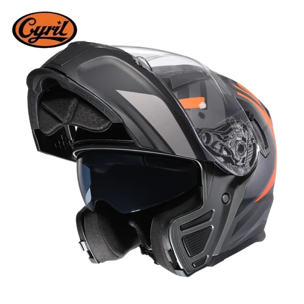 Flip Up Motorcycle Helmet Men and Women Modular Moto Helmets Full Face and Open Face Design Dual Visors Electric Scooter Helmet