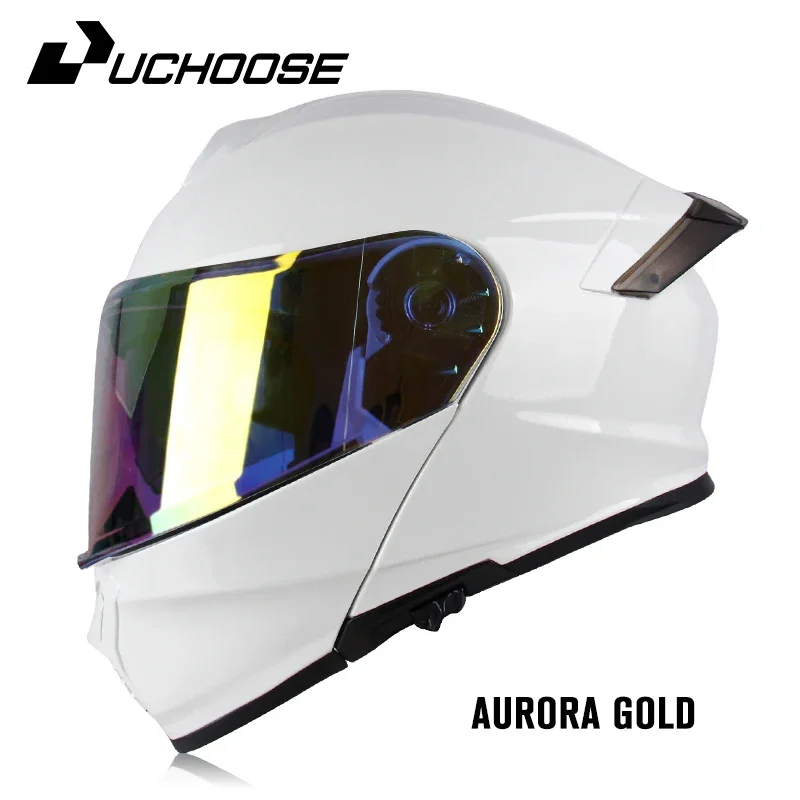 Uchoose DOT Approved Full Face Helmets Crash Motorbike Protective Gear Men Women Flip Up Helmet Motorcycle Double Sun Visor - Image 12