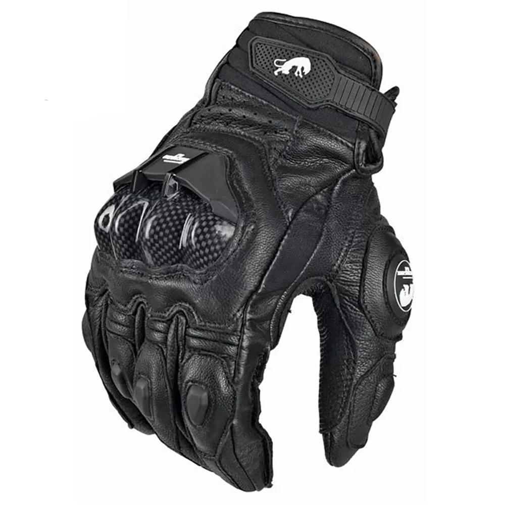 High Quality Genuine Leather Gloves Men's Luva Riding Moto Motorcycle Glove Guantes Protection Racing MOTO Protective Equipment - Image 4