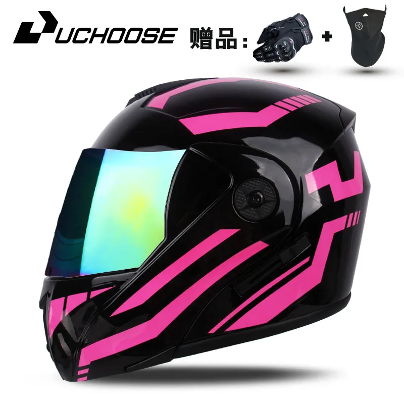 Motorcycle Double lens full face helmet Safety Motobike Scooter Modular Helmets Full Face With Visor - Image 3