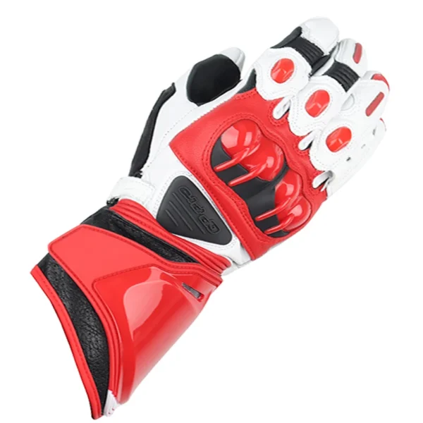Two-X Gp Pro Motorcycle Leather Gloves Road Bike Racing Riding Tracks Red/white Genuine Leather Motorbike Cowhide Gloves