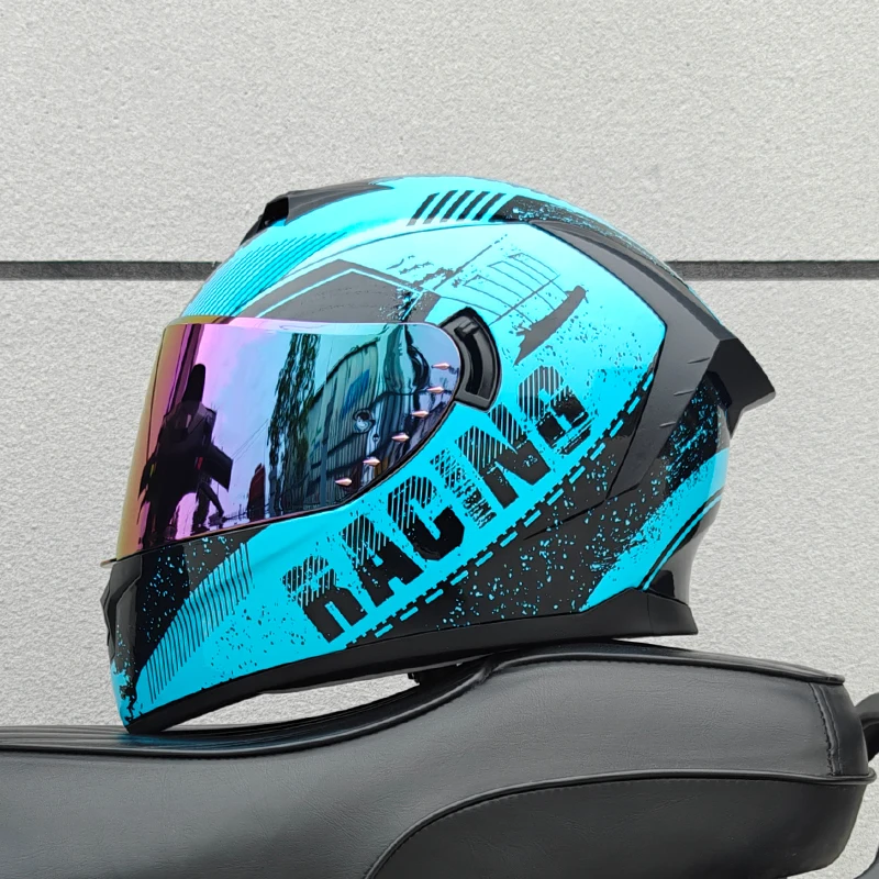 Motorcycle Full Face Helmet Carbon Fiber Black Pattern Certified Safety Racing Helmet DOT - Image 19