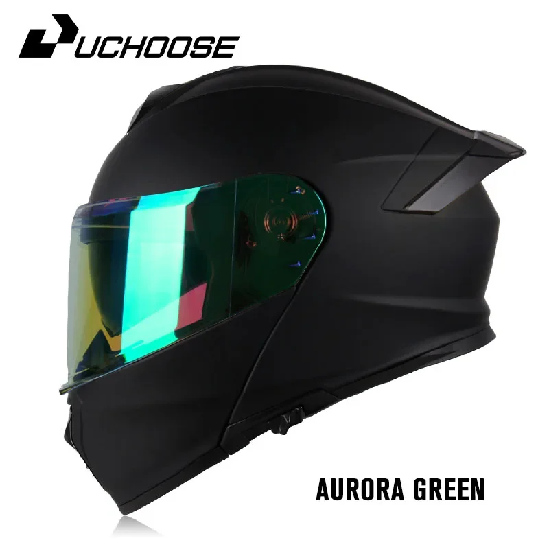 Uchoose DOT Approved Full Face Helmets Crash Motorbike Protective Gear Men Women Flip Up Helmet Motorcycle Double Sun Visor - Image 2