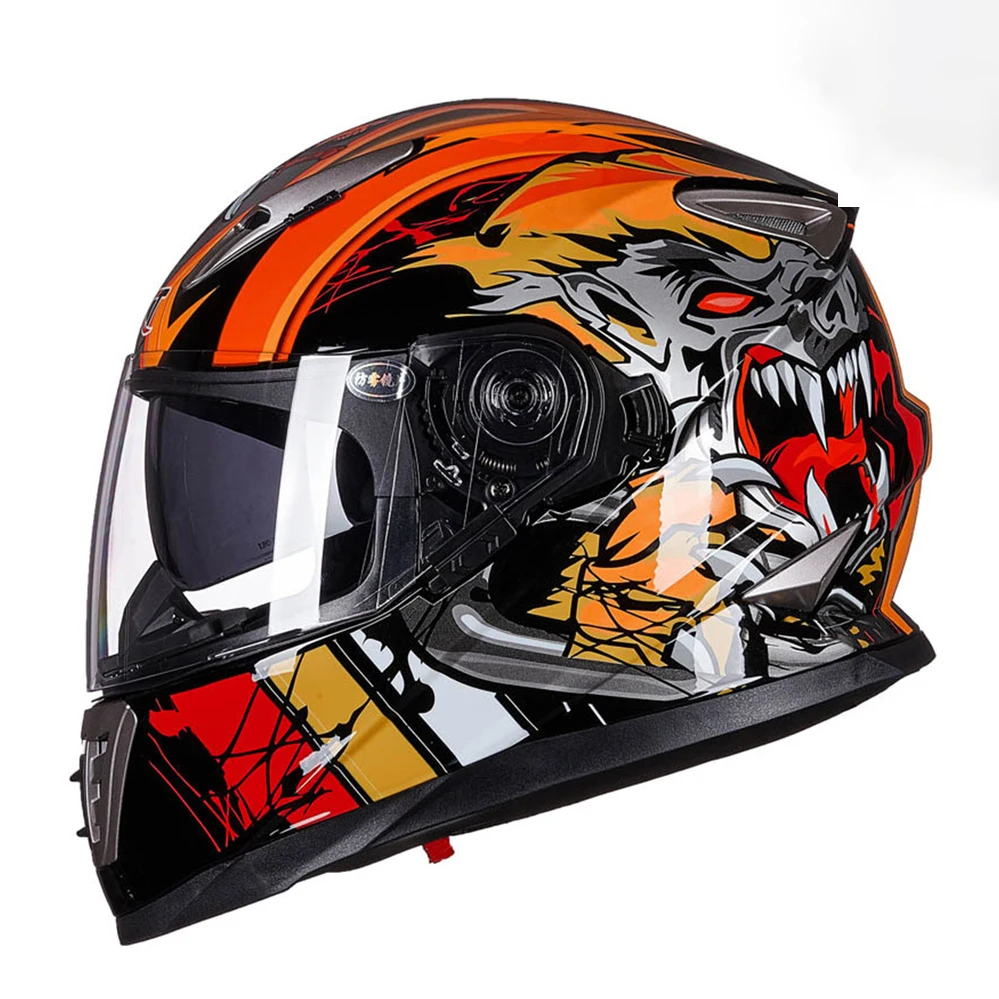 DOT ECE Certification Unisex Motorcycle Helmet Full Helmet Safety Helm Helmet Outdoor Riding Casco Moto Four Seasons Universal - Image 1
