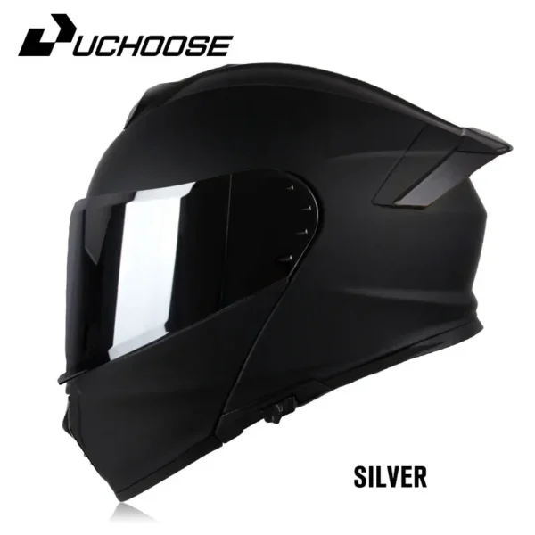 Uchoose DOT Approved Full Face Helmets Crash Motorbike Protective Gear Men Women Flip Up Helmet Motorcycle Double Sun Visor