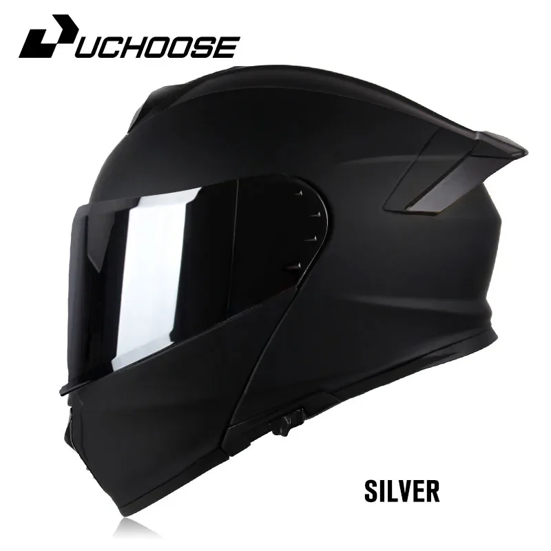 Uchoose DOT Approved Full Face Helmets Crash Motorbike Protective Gear Men Women Flip Up Helmet Motorcycle Double Sun Visor