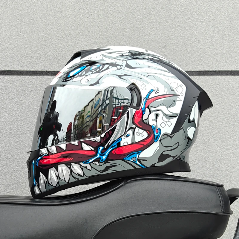 Motorcycle Full Face Helmet Carbon Fiber Black Pattern Certified Safety Racing Helmet DOT - Image 11