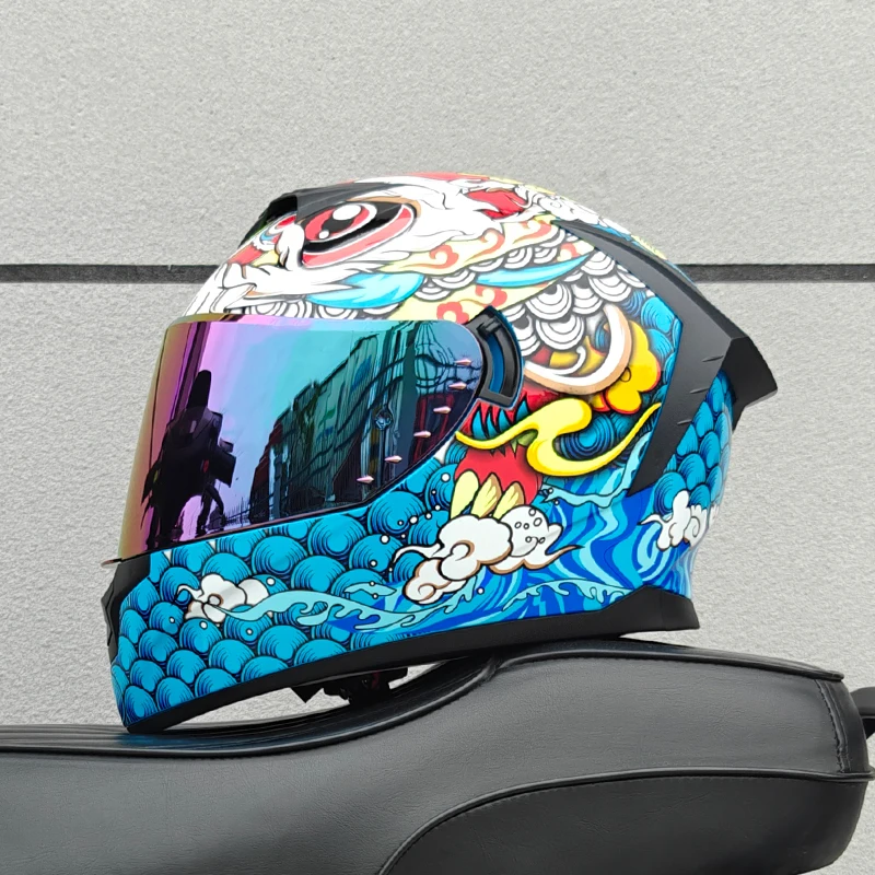 Motorcycle Full Face Helmet Carbon Fiber Black Pattern Certified Safety Racing Helmet DOT - Image 16