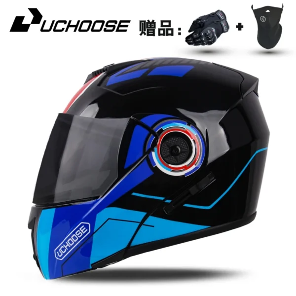 Motorcycle Double lens full face helmet Safety Motobike Scooter Modular Helmets Full Face With Visor