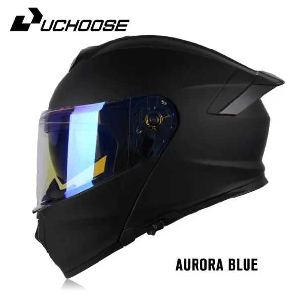 Uchoose DOT Approved Full Face Helmets Crash Motorbike Protective Gear Men Women Flip Up Helmet Motorcycle Double Sun Visor