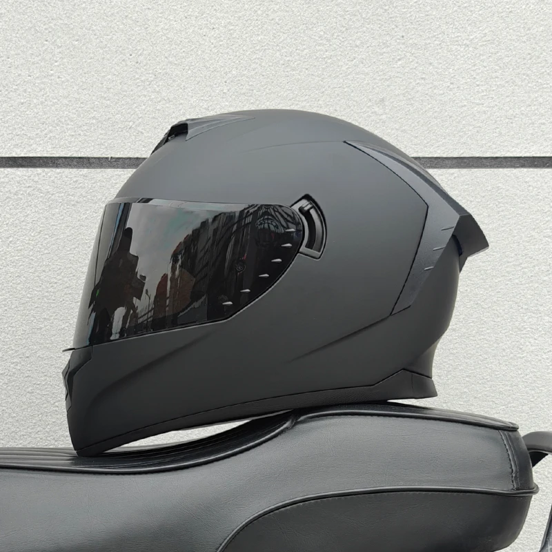 Motorcycle Full Face Helmet Carbon Fiber Black Pattern Certified Safety Racing Helmet DOT - Image 21
