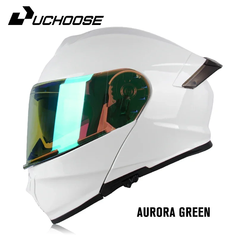 Uchoose DOT Approved Full Face Helmets Crash Motorbike Protective Gear Men Women Flip Up Helmet Motorcycle Double Sun Visor - Image 13
