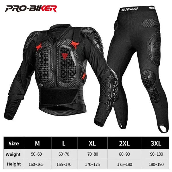 New Motocross Armor Anti-Fall Motorcycle Body Protection Motorcycle Chest Back Pants Protector Moto Equipment for Men Women