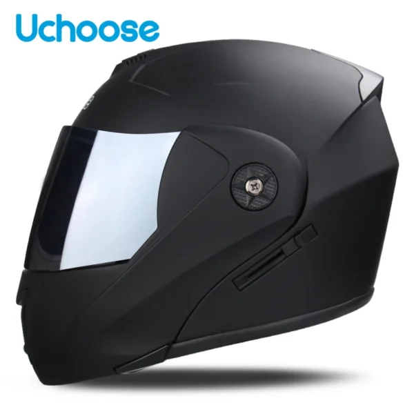 Uchoose Unisex Racing Motobiker Flip Up Helmets Modular Dual Lens Motorcycle Helmet Full Face Safe Helmet  Men Adult Women