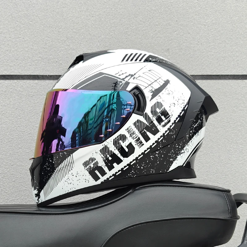 Motorcycle Full Face Helmet Carbon Fiber Black Pattern Certified Safety Racing Helmet DOT - Image 23