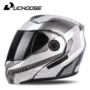 Uchoose Unisex Racing Motobiker Flip Up Helmets Modular Dual Lens Motorcycle Helmet Full Face Safe Helmet  Men Adult Women
