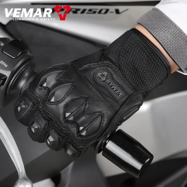 Vinatge Motorcycle Goatskin  Gloves Summer With Mesh Retro Leather Motorbike Motocross Glove Man Lady Moto Racing Gloves