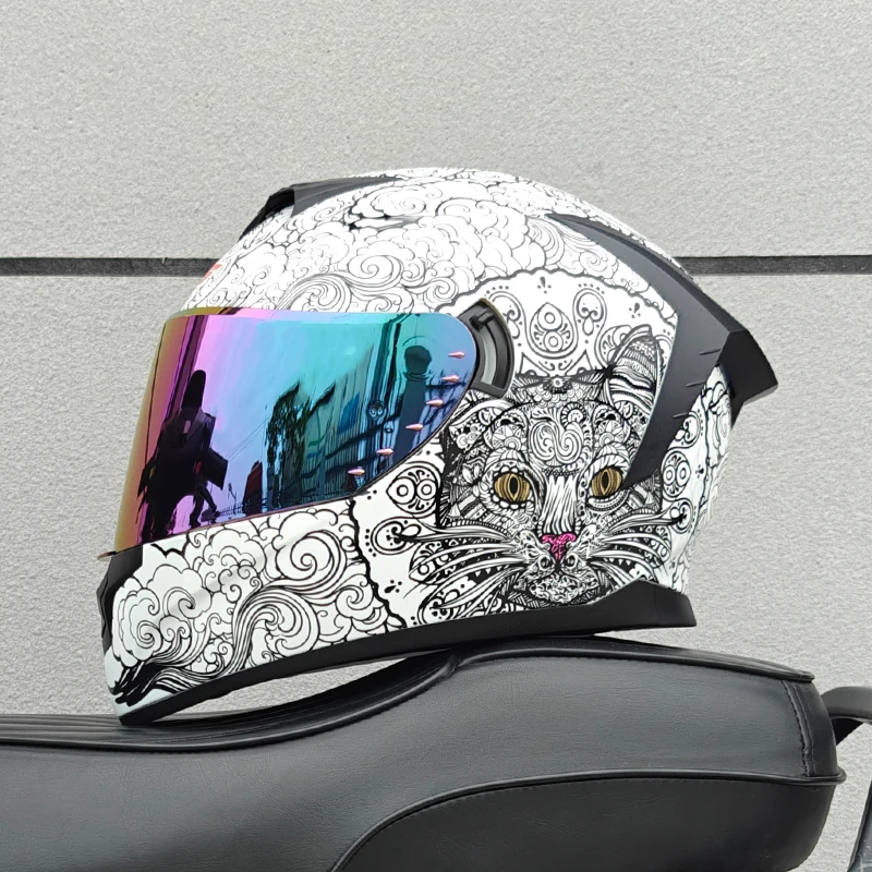 Motorcycle Full Face Helmet Carbon Fiber Black Pattern Certified Safety Racing Helmet DOT - Image 13
