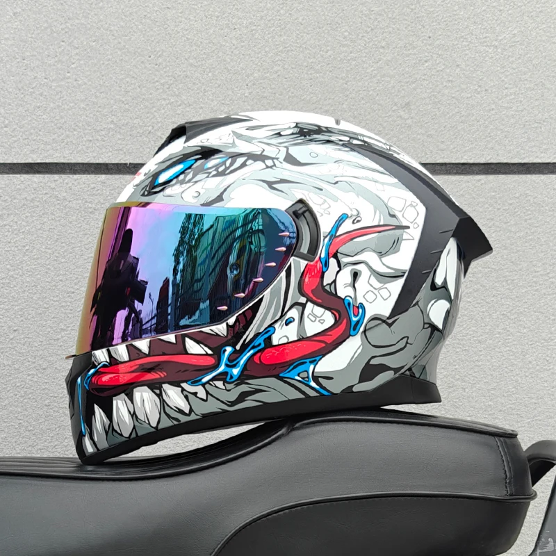 Motorcycle Full Face Helmet Carbon Fiber Black Pattern Certified Safety Racing Helmet DOT - Image 10