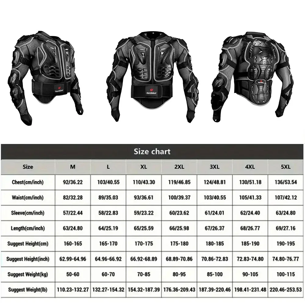 New Motorcycle Jackets Men's Full Body Armor Protection Jackets Motocross Enduro Racing Moto Protective Equipment Clothes S-4XL - Image 12