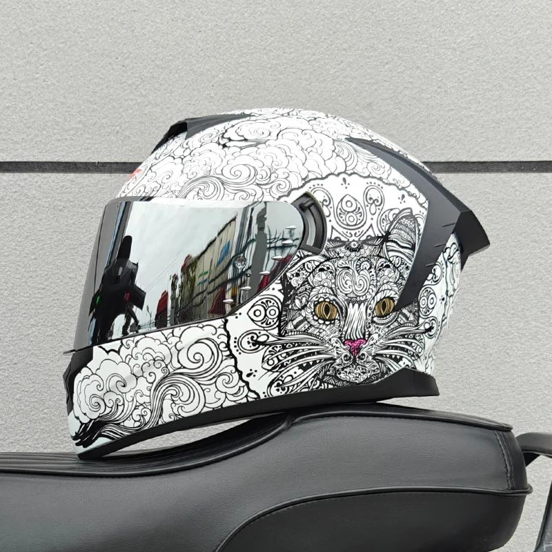Motorcycle Full Face Helmet Carbon Fiber Black Pattern Certified Safety Racing Helmet DOT - Image 12