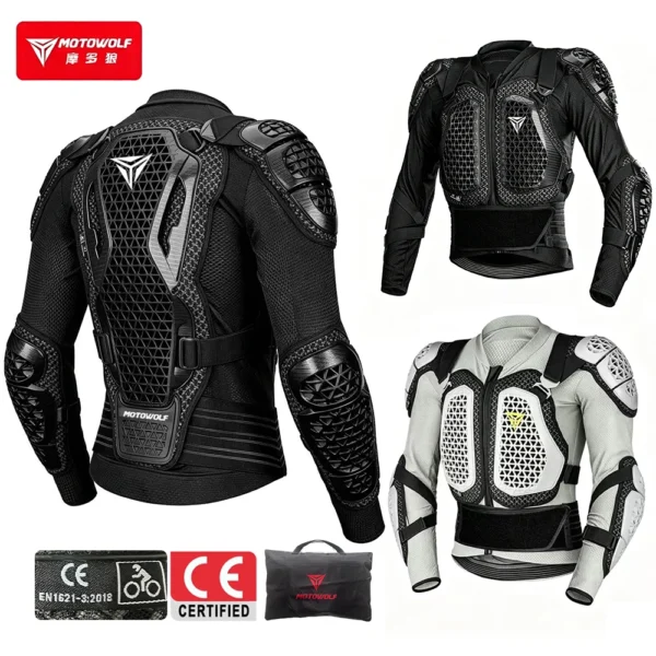 Motorcycle Jacket Body Armor for Motorbike Protection Breathable Abrasion-Resistant Impact Gear Moto Turtle Riding Jacket Pants