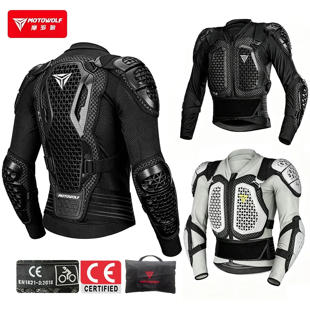 Motorcycle Jacket Body Armor for Motorbike Protection Breathable Abrasion-Resistant Impact Gear Moto Turtle Riding Jacket Pants