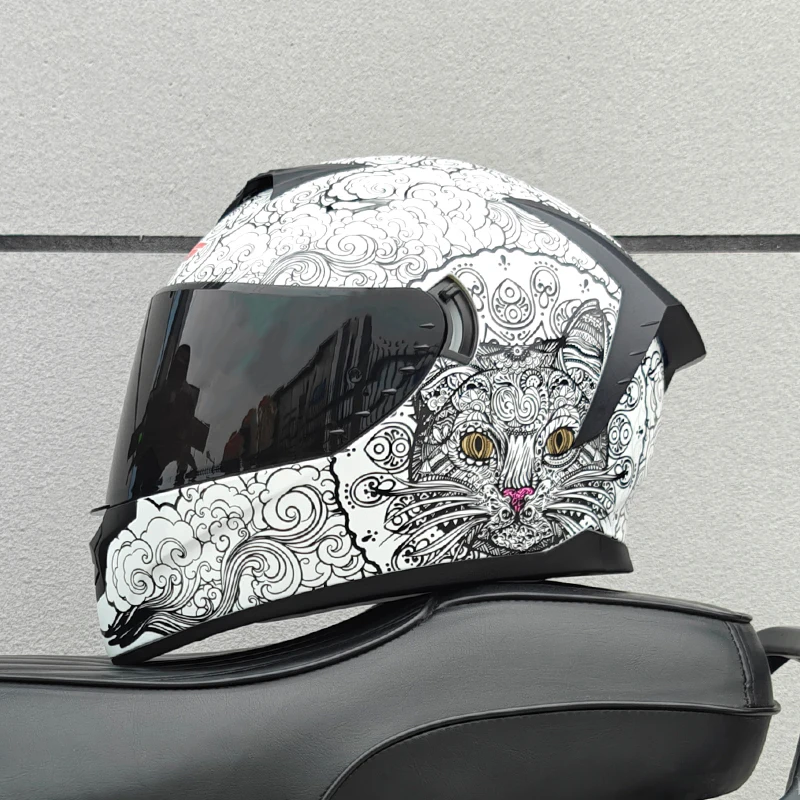 Motorcycle Full Face Helmet Carbon Fiber Black Pattern Certified Safety Racing Helmet DOT - Image 18