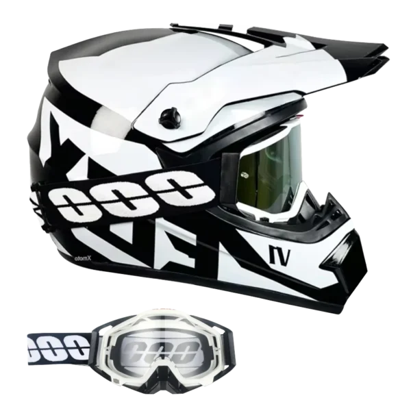 DOT/ECE Motocross Helmet Kit – Full Face for Adults & Youth, Includes MX Goggles + Protective Gloves