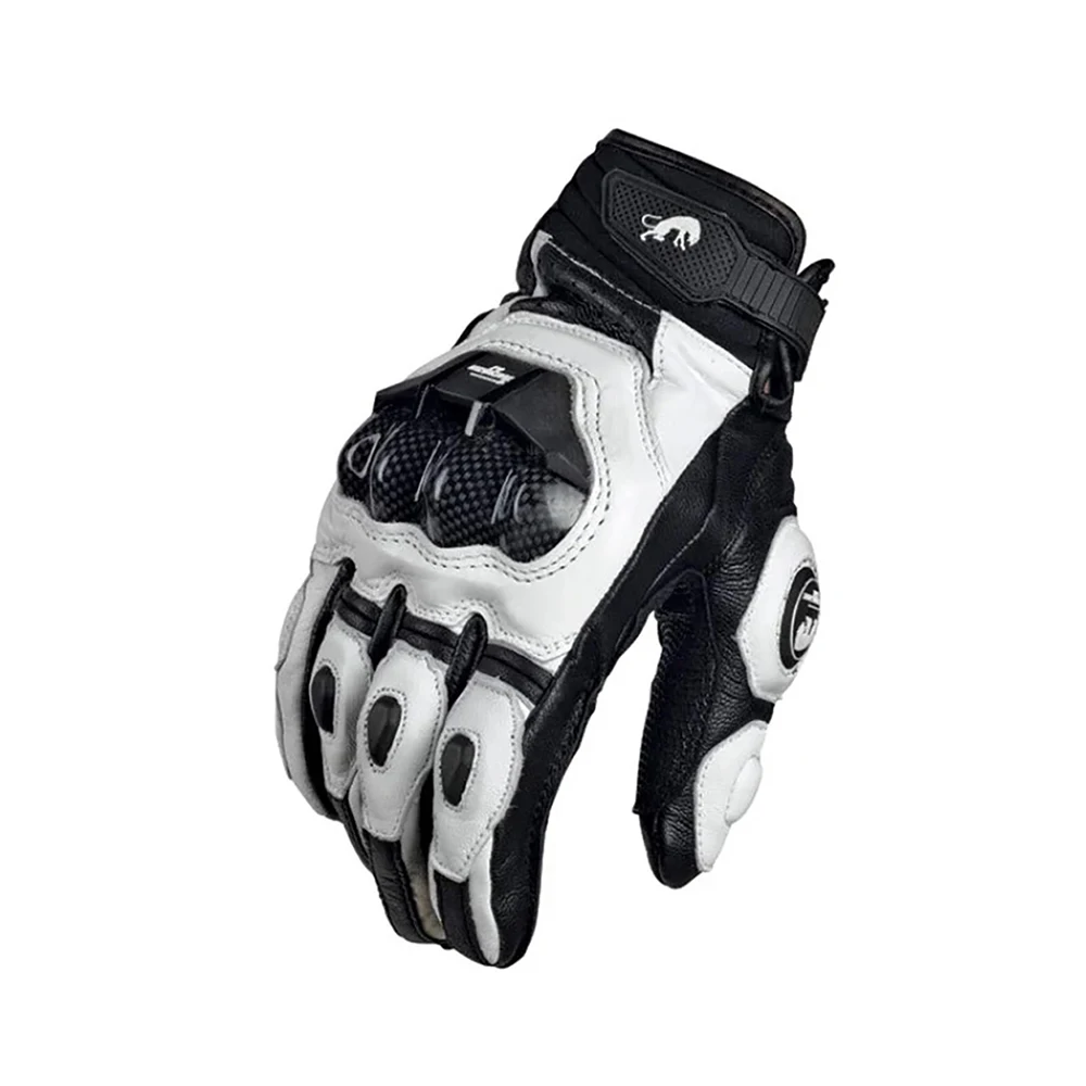 High Quality Genuine Leather Gloves Men's Luva Riding Moto Motorcycle Glove Guantes Protection Racing MOTO Protective Equipment - Image 1