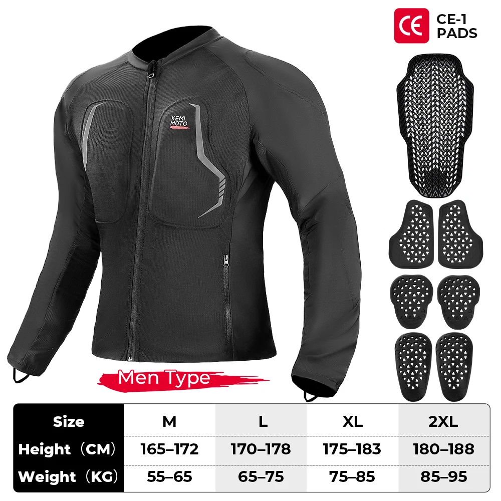 Motorcycle Armour Jacket Unisex Summer Riding with 7Pcs Set CE Protective Gear Soft Breathable Mesh Top Body Protector Equipment - Image 5