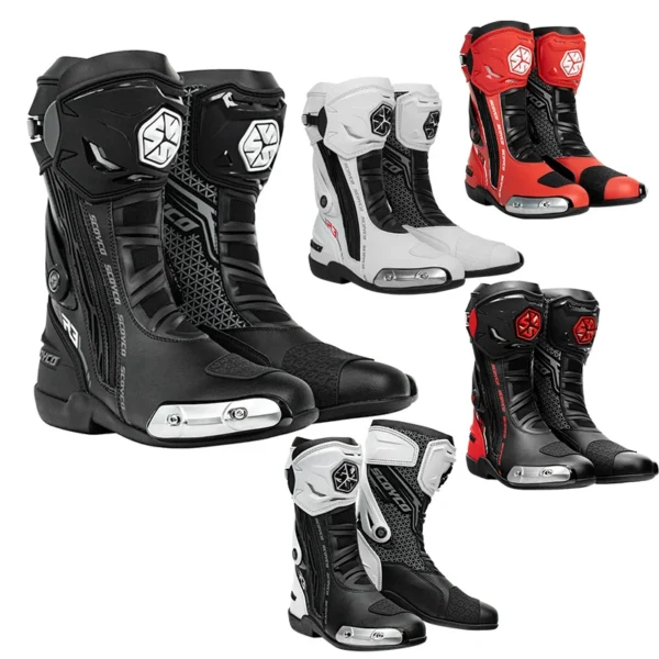 SCOYCO Motorcycle Rider Boots CE Level 2 Protective Anti-Fall Motorbike Racing Shoes TPU Leather Anti-slip Biker High Top Boots