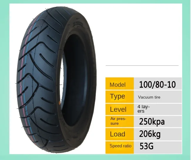 Motorcycle Tubeless Tire 80/100/110 120/70-10 130/60-10 120/90-10 130/90-10 Inch Electric Scooter Vacuum Tyre Parts - Image 34