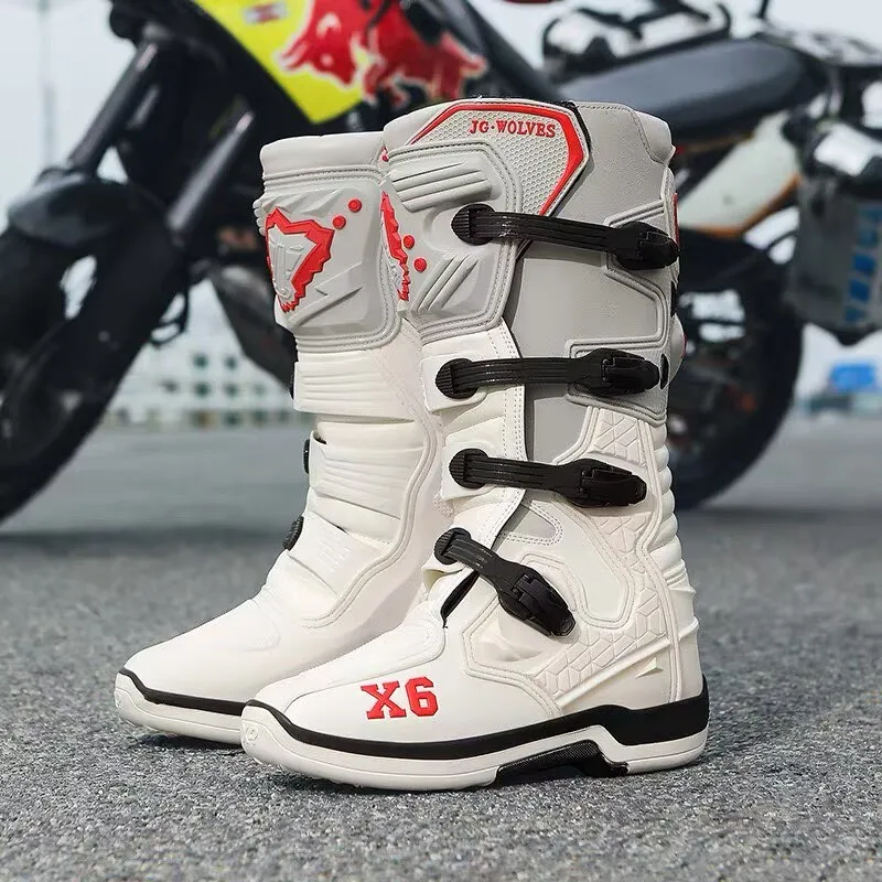 Motorcycle Boot Men Women Riding Mid-Calf Ankle Protective Shoes Motorbike Equipment Racing Rally Long Botas Motorcycle Boots - Image 1