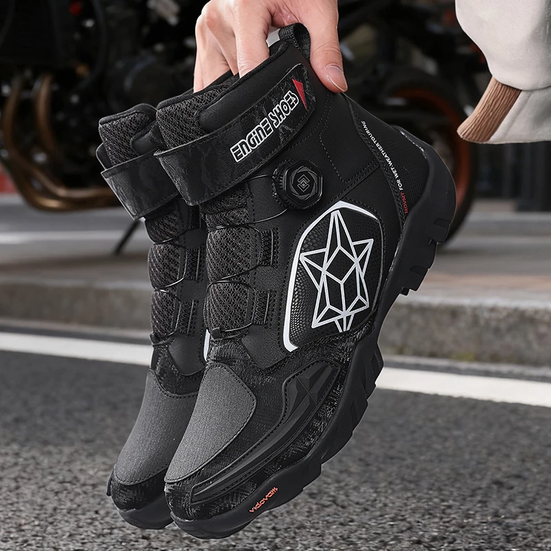 New Motorcycle Boots Men Leather Motos Breathable Anti Slip Wear-resistant Riders Boots Motorbike Racing Ankle Length Shoes - Image 4