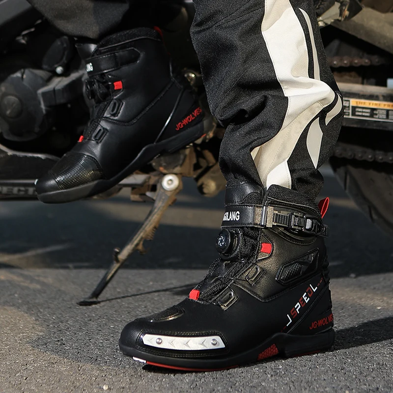 New Motorcycle Boots Men Leather Motos Breathable Anti Slip Wear-resistant Riders Boots Motorbike Racing Ankle Length Shoes - Image 5