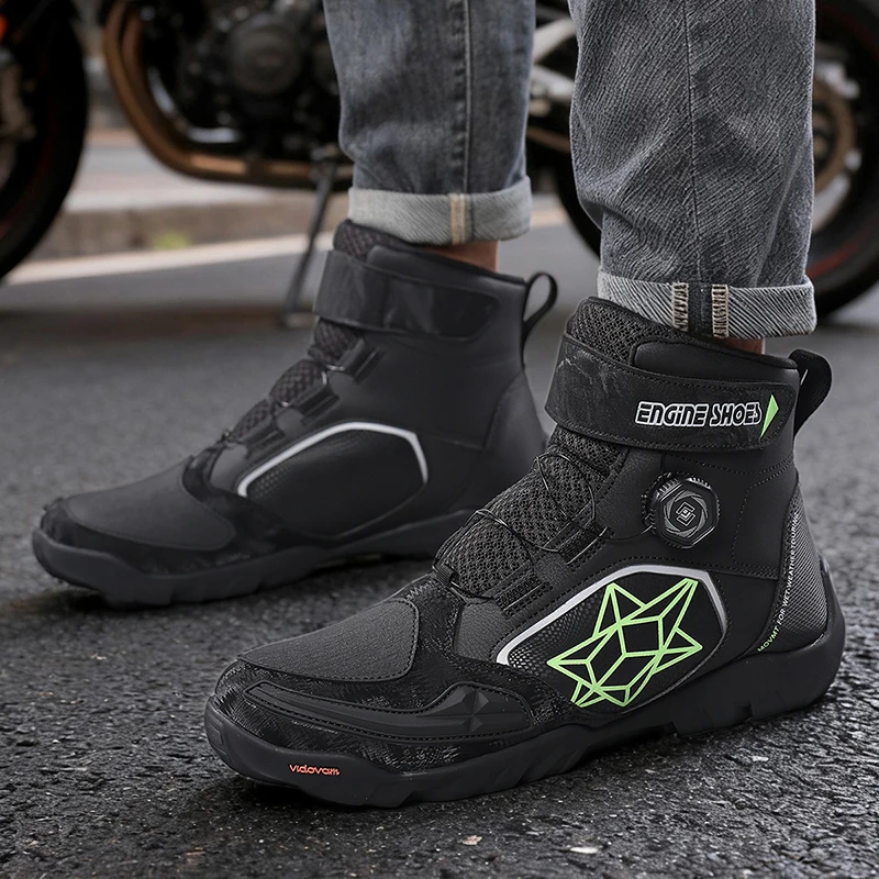 New Motorcycle Boots Men Leather Motos Breathable Anti Slip Wear-resistant Riders Boots Motorbike Racing Ankle Length Shoes