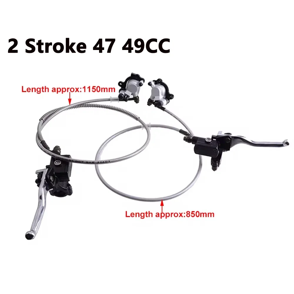 2 Stroke 47 49cc Motorcycle Pocket Bike Brake Front Rear Left Right Pump Master Cylinder Hydraulic Brake Hose Line Brake Caliper