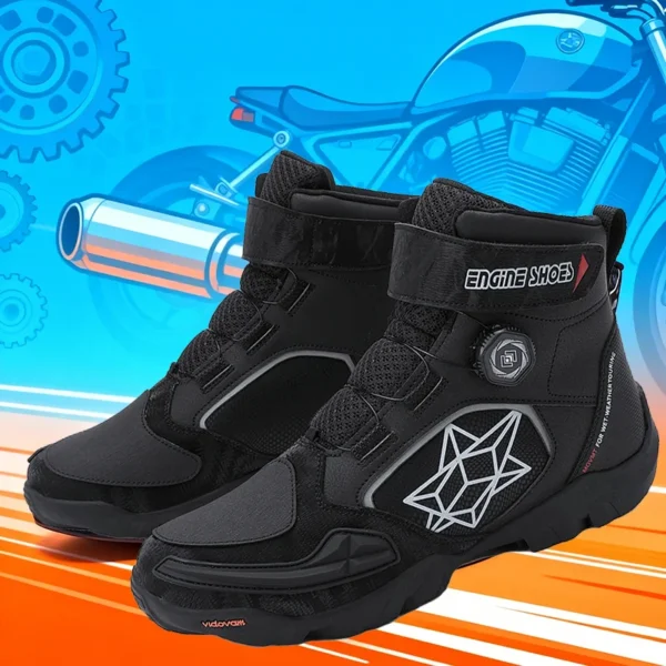 New Motorcycle Boots Men Leather Motos Breathable Anti Slip Wear-resistant Riders Boots Motorbike Racing Ankle Length Shoes