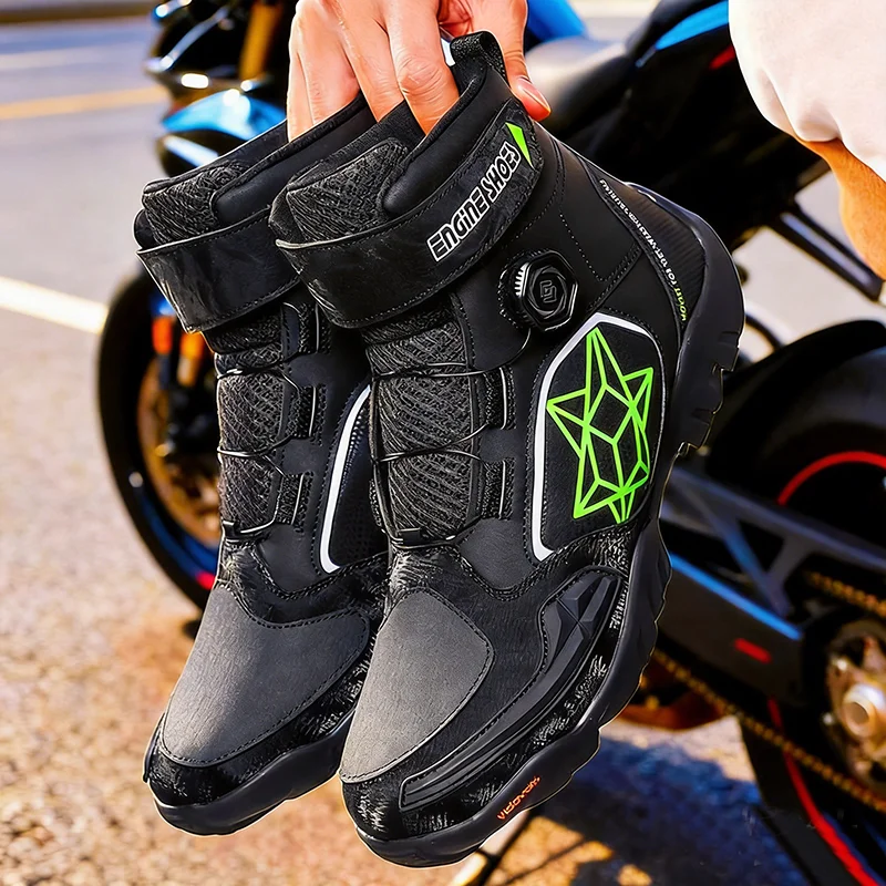New Motorcycle Boots Men Leather Motos Breathable Anti Slip Wear-resistant Riders Boots Motorbike Racing Ankle Length Shoes - Image 11