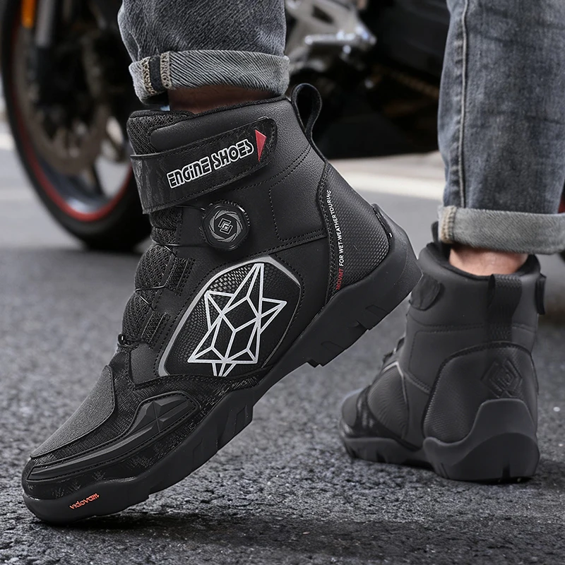 New Motorcycle Boots Men Leather Motos Breathable Anti Slip Wear-resistant Riders Boots Motorbike Racing Ankle Length Shoes - Image 5