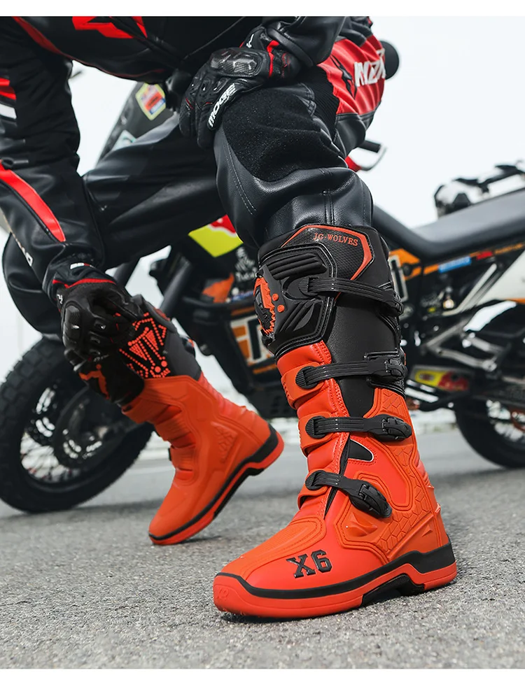 Motorcycle Boot Men Women Riding Mid-Calf Ankle Protective Shoes Motorbike Equipment Racing Rally Long Botas Motorcycle Boots - Image 11