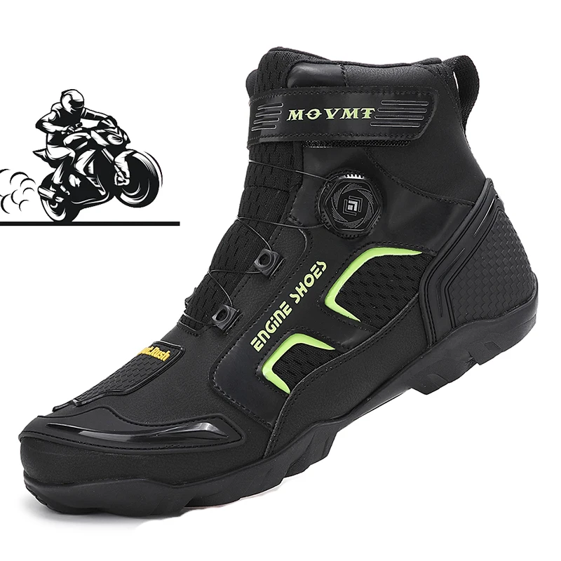 New Motorcycle Boots Men Leather Motos Breathable Anti Slip Wear-resistant Riders Boots Motorbike Racing Ankle Length Shoes