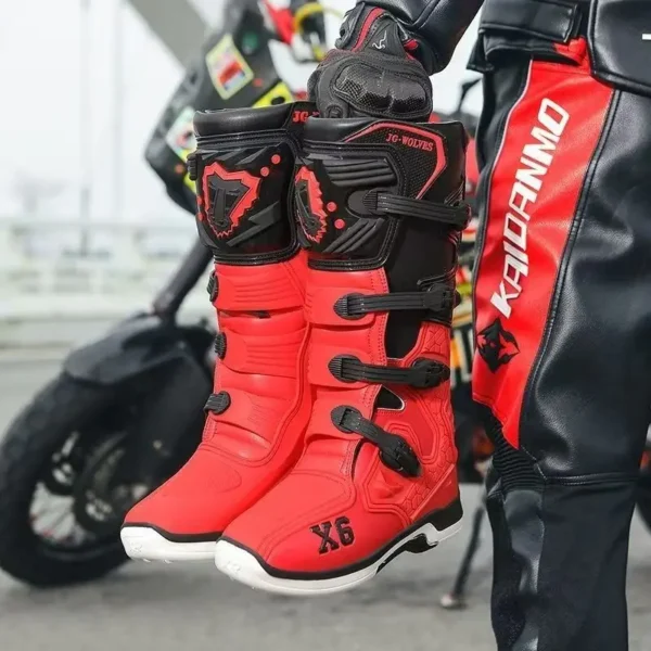 Motorcycle Boot Men Women Riding Mid-Calf Ankle Protective Shoes Motorbike Equipment Racing Rally Long Botas Motorcycle Boots