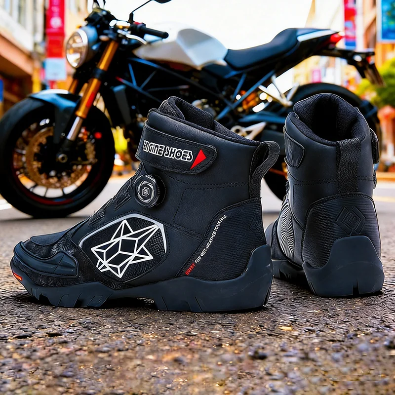 New Motorcycle Boots Men Leather Motos Breathable Anti Slip Wear-resistant Riders Boots Motorbike Racing Ankle Length Shoes - Image 10