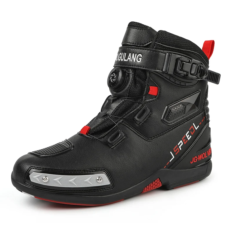 New Motorcycle Boots Men Leather Motos Breathable Anti Slip Wear-resistant Riders Boots Motorbike Racing Ankle Length Shoes - Image 1