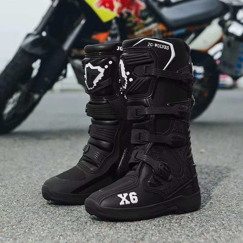 Motorcycle Boot Men Women Riding Mid-Calf Ankle Protective Shoes Motorbike Equipment Racing Rally Long Botas Motorcycle Boots - Image 5